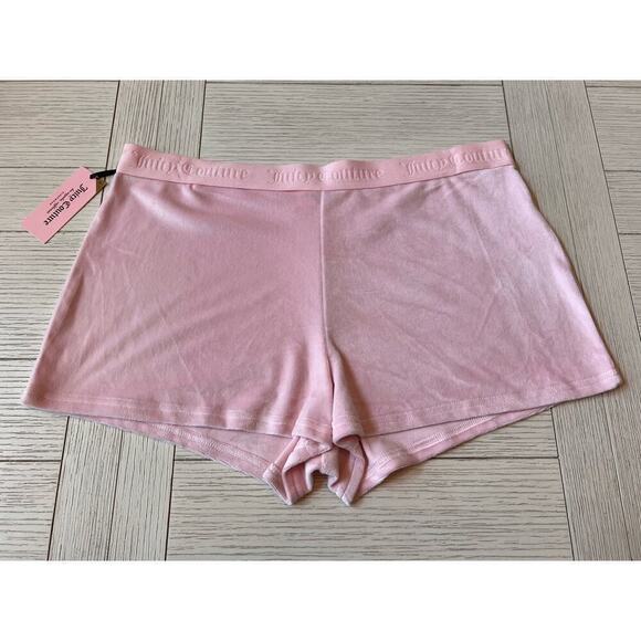 NWT Juicy Couture pink‎ velour sleep shorts. Extremely soft. Size XL - Picture 6 of 7